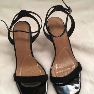 Ankle strap sandal ASOS (black, 6.5/7 wide)